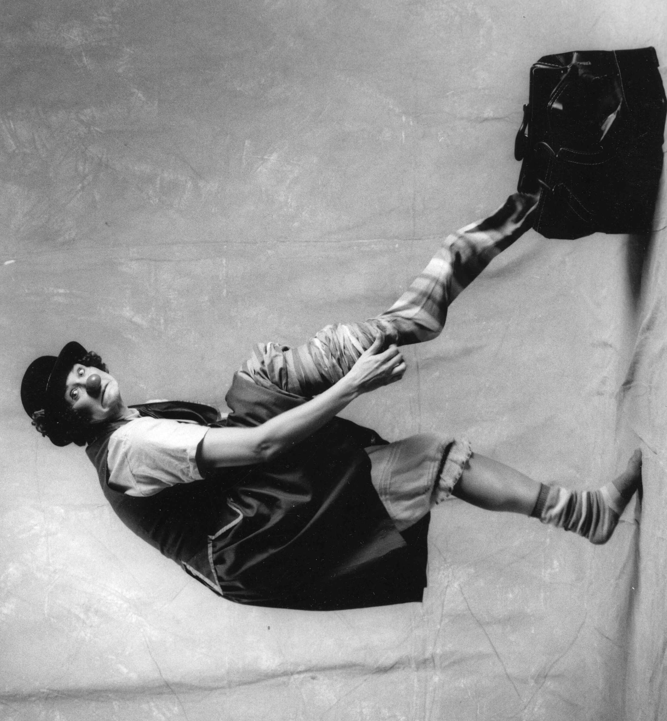 Victoria Millard clown with stocking